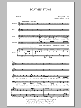 page one of Boatmen Stomp (SATB Choir)
