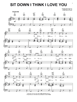 page one of Sit Down I Think I Love You (Piano, Vocal & Guitar Chords (Right-Hand Melody))