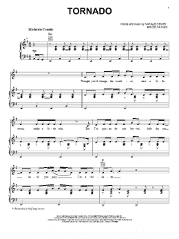 page one of Tornado (Piano, Vocal & Guitar Chords (Right-Hand Melody))