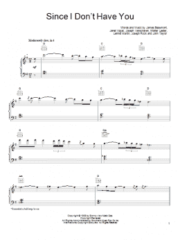 page one of Since I Don't Have You (Piano, Vocal & Guitar Chords (Right-Hand Melody))