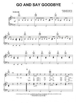 page one of Go And Say Goodbye (Piano, Vocal & Guitar Chords (Right-Hand Melody))