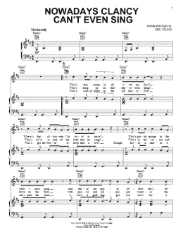 page one of Nowadays Clancy Can't Even Sing (Piano, Vocal & Guitar Chords (Right-Hand Melody))