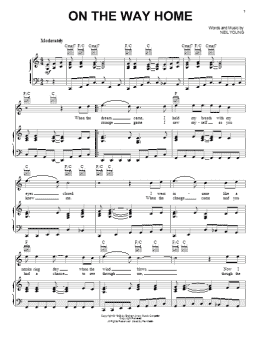 page one of On The Way Home (Piano, Vocal & Guitar Chords (Right-Hand Melody))