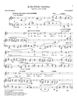 page one of In the Public Gardens (Piano & Vocal)