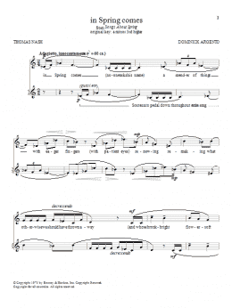 page one of in Spring comes (Piano & Vocal)
