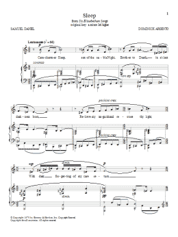 page one of Sleep (Piano & Vocal)