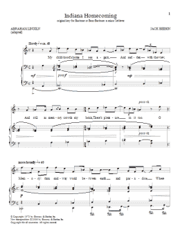 page one of Indiana Homecoming (Piano & Vocal)