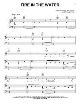 page one of Fire In The Water (Piano, Vocal & Guitar Chords (Right-Hand Melody))