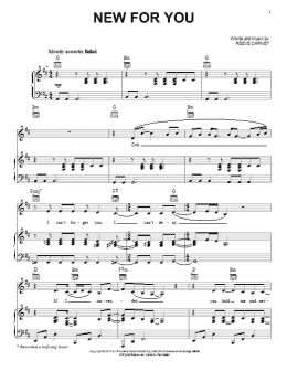 page one of New For You (Piano, Vocal & Guitar Chords (Right-Hand Melody))