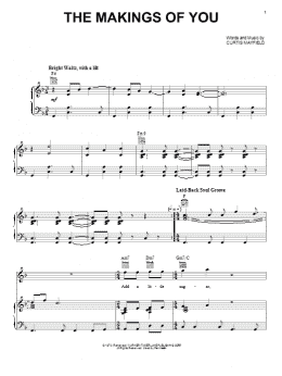 page one of The Makings Of You (Piano, Vocal & Guitar Chords (Right-Hand Melody))