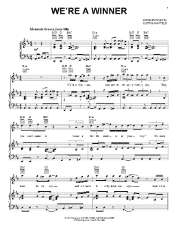 page one of We're A Winner (Piano, Vocal & Guitar Chords (Right-Hand Melody))