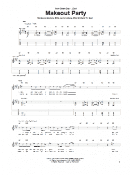 page one of Makeout Party (Guitar Tab)