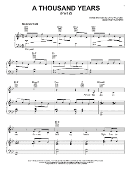 page one of A Thousand Years (Part 2) (Piano, Vocal & Guitar Chords (Right-Hand Melody))
