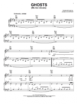 page one of Ghosts (We Are Ghosts) (Piano, Vocal & Guitar Chords (Right-Hand Melody))