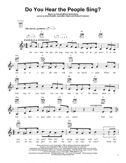 page one of Do You Hear The People Sing? (Ukulele)