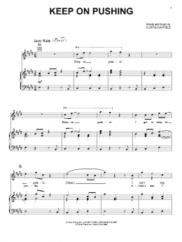 page one of Keep On Pushing (Piano, Vocal & Guitar Chords (Right-Hand Melody))