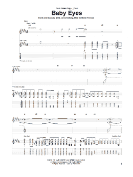 page one of Baby Eyes (Guitar Tab)