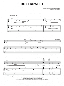 page one of Bittersweet (Piano, Vocal & Guitar Chords (Right-Hand Melody))
