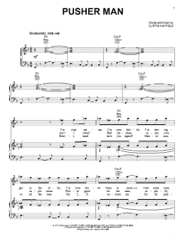 page one of Pusher Man (Piano, Vocal & Guitar Chords (Right-Hand Melody))