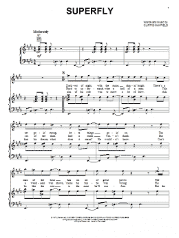 page one of Superfly (Piano, Vocal & Guitar Chords (Right-Hand Melody))