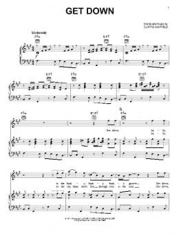 page one of Get Down (Piano, Vocal & Guitar Chords (Right-Hand Melody))