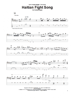 page one of Haitian Fight Song (Bass Guitar Tab)