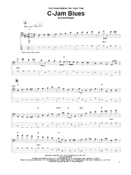 page one of C-Jam Blues (Bass Guitar Tab)
