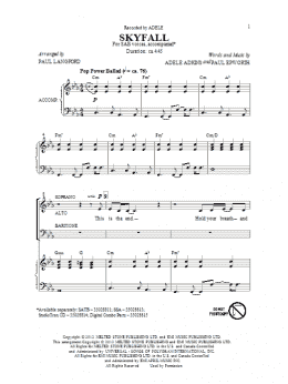 page one of Skyfall (arr. Paul Langford) (SAB Choir)