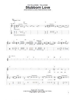 page one of Stubborn Love (Guitar Tab)