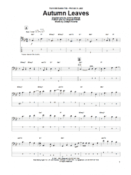 page one of Autumn Leaves (Bass Guitar Tab)