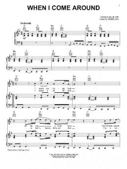 page one of When I Come Around (Piano, Vocal & Guitar Chords (Right-Hand Melody))