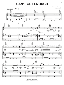page one of Can't Get Enough (Piano, Vocal & Guitar Chords (Right-Hand Melody))