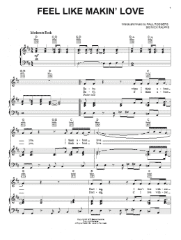 page one of Feel Like Makin' Love (Piano, Vocal & Guitar Chords (Right-Hand Melody))