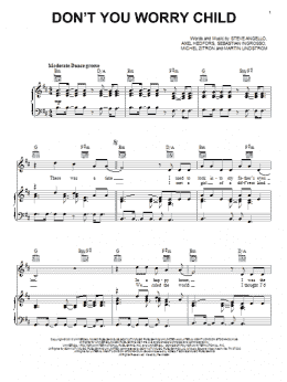 page one of Don't You Worry Child (Piano, Vocal & Guitar Chords (Right-Hand Melody))