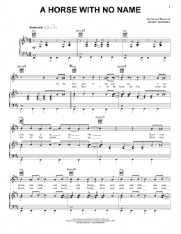 page one of A Horse With No Name (Piano, Vocal & Guitar Chords (Right-Hand Melody))