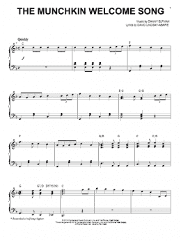 page one of The Munchkin Welcome Song (Piano, Vocal & Guitar Chords (Right-Hand Melody))