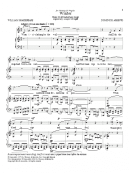 page one of Winter (Piano & Vocal)
