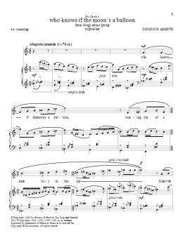 page one of who knows if the moon's a balloon (Piano & Vocal)