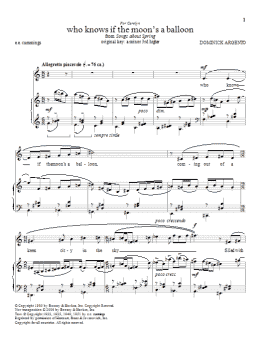 page one of who knows if the moon's a balloon (Piano & Vocal)