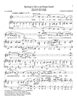 page one of Spring is like a perhaps hand (Piano & Vocal)