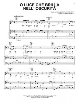 page one of O Luce Che Brilla Nell'Oscurita (Piano Solo)