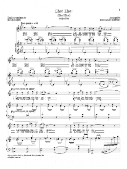 page one of Eho! Eho! (Piano & Vocal)