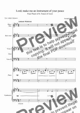 page one of "Peace Prayer of St. Francis of Assisi- Choral Sheet Music Download