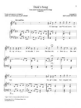 page one of Dink's Song (Piano & Vocal)