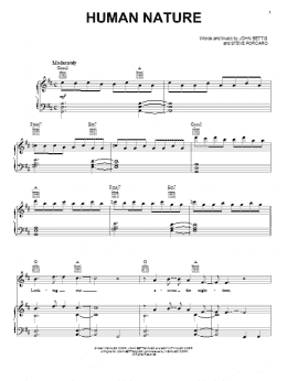 page one of Human Nature (Piano, Vocal & Guitar Chords (Right-Hand Melody))