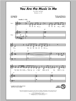 page one of You Are The Music In Me (from High School Musical 2) (arr. Mac Huff) (2-Part Choir)