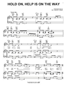 page one of Hold On, Help Is On The Way (Piano, Vocal & Guitar Chords (Right-Hand Melody))