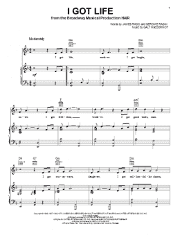 page one of I Got Life (Piano, Vocal & Guitar Chords (Right-Hand Melody))