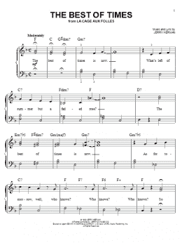 page one of The Best Of Times (Easy Piano)