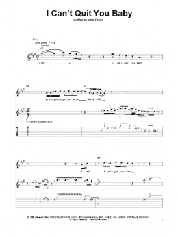 page one of I Can't Quit You Baby (Guitar Tab (Single Guitar))